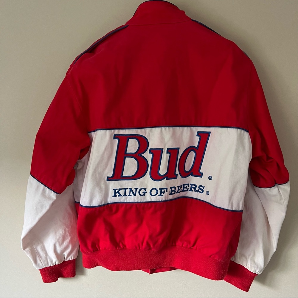 Vintage Budweiser Racing Jacket 90s NASCAR - Picture 8 of 13